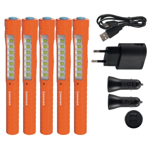 Lampe LED Penlight 7+1 + chargeur/chargeur allume-cigarre + câble USB-C