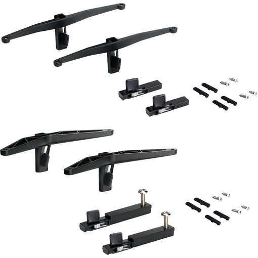 Kit 3 supports étagères bois, 1 jeu de support pour module, Noir texturé.