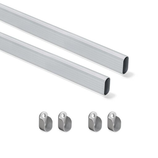 Kit tube de penderie 30x15 mm aluminium