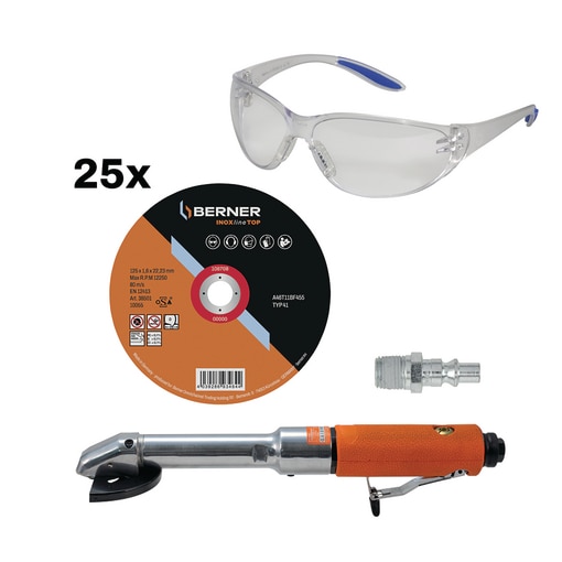 BIG DEAL Meuleuse pneumatique allongée + disques à tronçonner