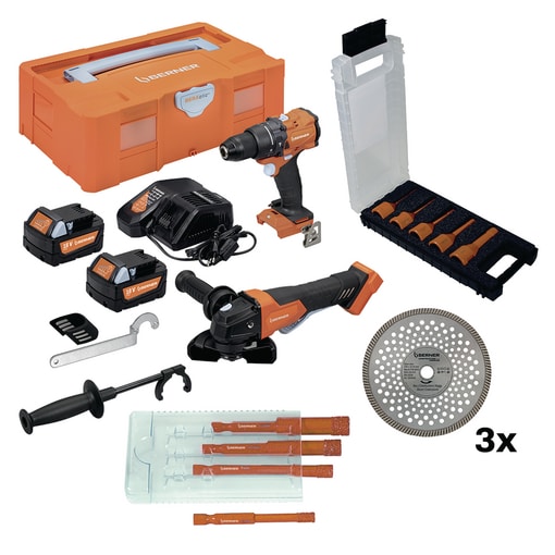 BIG DEAL Set visseuse-perceuse à percussion + meuleuse d'angle