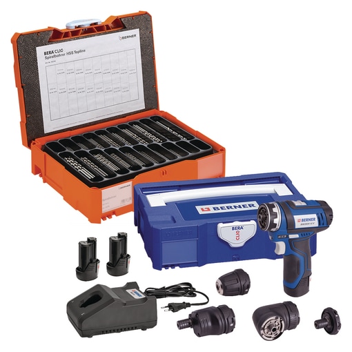 Pack visseuse 12V + Forets en Bera-clic