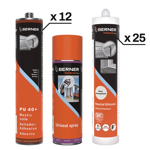 Pack silicone + mastic PU noir + Uniseal