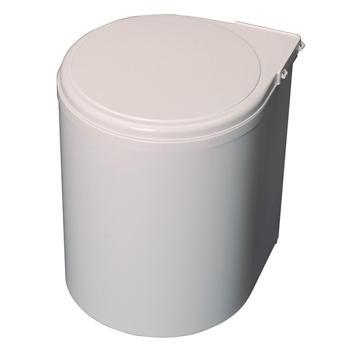 Poubelle cylindrique 13l plastique blanc