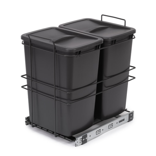 Poubelle de recyclage Recycle  pour cuisine, 2 x 35 L, fixation par le bas et ex