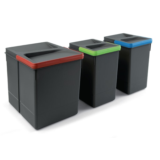 Poubelles Recycle haut. 266 mm 2 x 15l et 2 x 7l