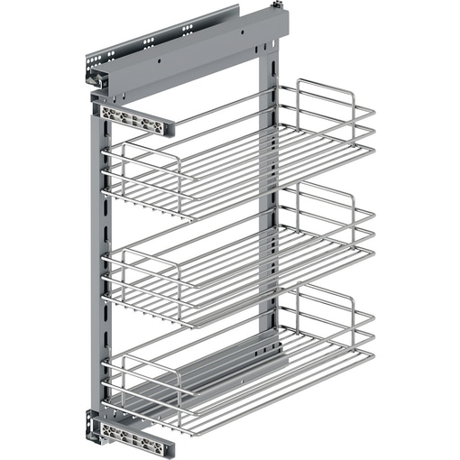 Chariot coulissant Suprastar avec soft close, 300, Chromé, Acier