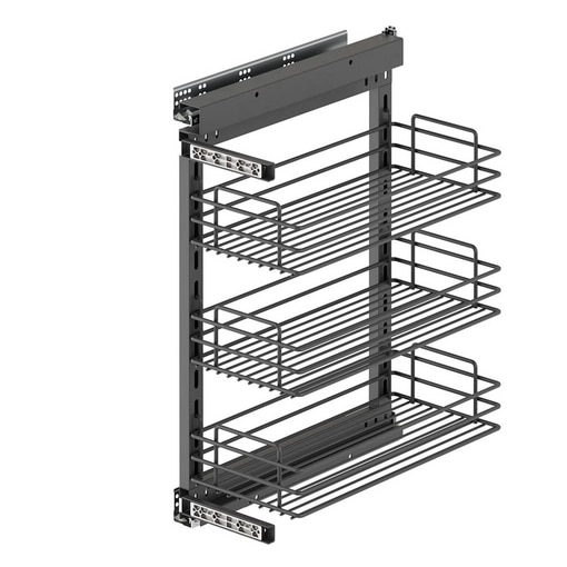 Emuca Chariot coulissant TitaneStar amortie, Module 300, Gris anthracite