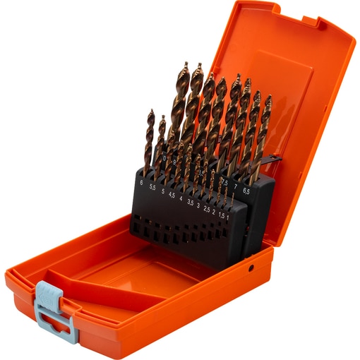 Coffret forets Cobra Step DIN 338 HSS 1-10 mm, 19 pièces