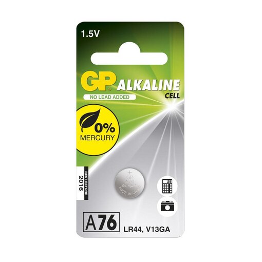 Batteri 76A/LR44 1,5V alkalisk, GP