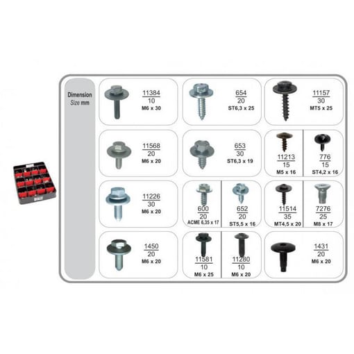 Sortiment spesialskruer