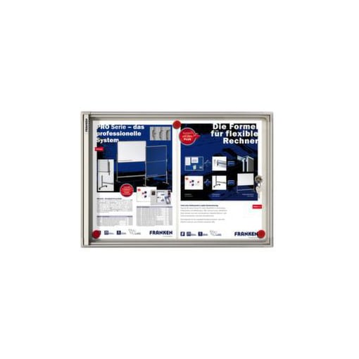 Flachschaukasten, f. 2xDIN A4, HxBxT 510x370x30mm, hoch, Rückwand Stahl