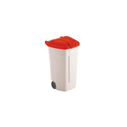 Wertstofftonne,1x100l,HxBxT 850x510x530mm,Korpus PP beige,Deckel PP rot