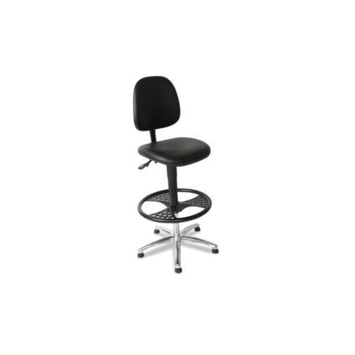 Arbeitsdrehstuhl,Sitz Kunstleder schwarz,Sitz HxBxT 590-840x470x450mm