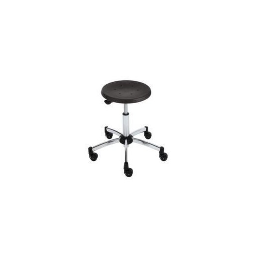 ESD-Hocker, Sitz H 480-610mm, Sitz schwarz, Gestell Stahl, Rollen