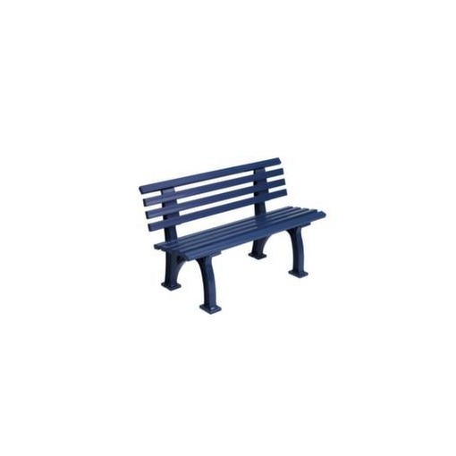 Parkbank,HxBxT 740x1200x380mm,9 Latten,PVC-Leisten-Sitz blau,Sitz H 440mm