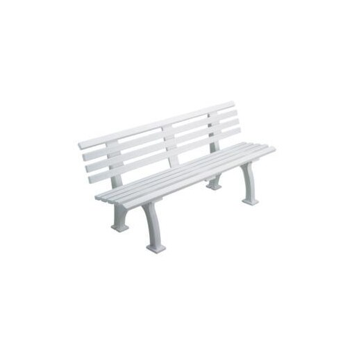 Parkbank,HxBxT 740x1500x380mm,9 Latten,PVC-Leisten-Sitz weiß,Sitz H 440mm