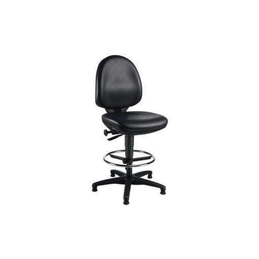 Arbeitsdrehstuhl,Sitz Kunstleder schwarz,Sitz HxBxT 590-840x460x440mm