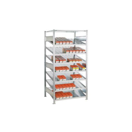 Schrägbodenregal, Anbaufeld, HxBxT 2000x1006x536mm, Feldl. 1300kg