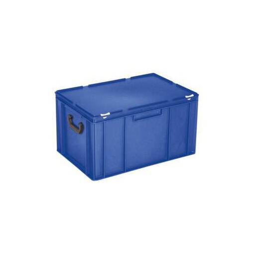 Euronorm-Koffer, HxLxB 330x600x400mm, 63l, PP, blau, Scharnierdeckel