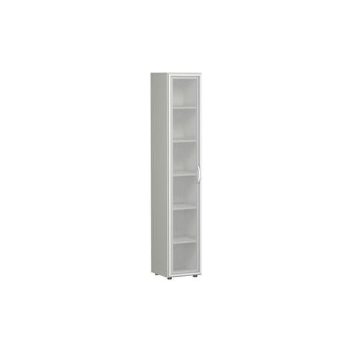 Büroschrank, HxBxT 2160x400x420mm, 5xHolzboden, 6 OH, Korpus lichtgrau