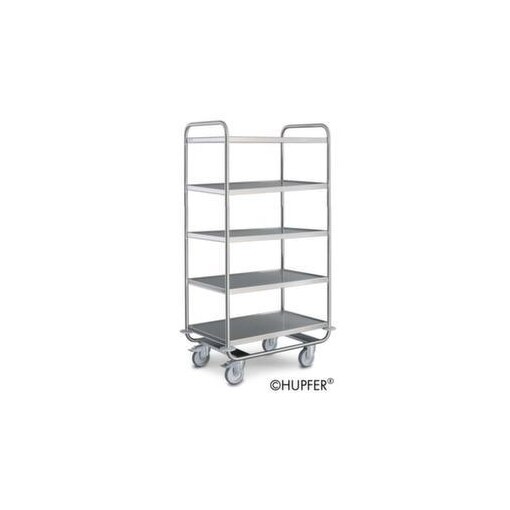 Edelstahl-Etagenwagen, Tragl. 200kg, 5 Etage(n), Ladefl. LxB 1000x600mm