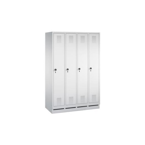 Doppelstöckiger Abteilschrank,RAL7035,HxBxT 1800x1190x500mm,4x2 Abt.