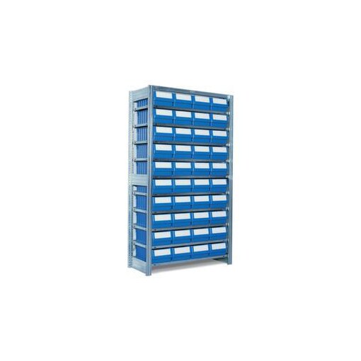 Sichtlagerkastenregal, Anbaufeld, HxBxT 1850x1008x624mm, 40 Kästen PP