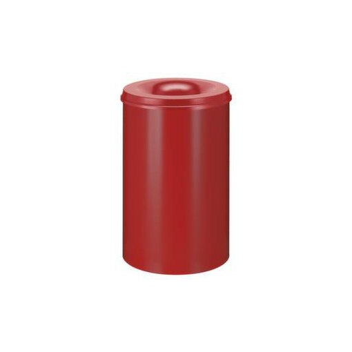 Papierkorb, selbstlöschend, 110l, HxØ 710x450mm, Kopfteil rot