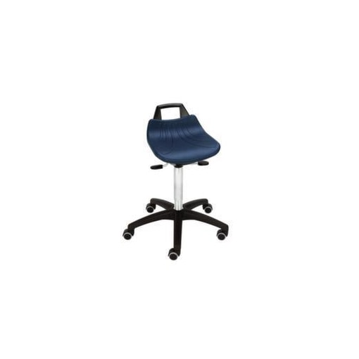 Hocker,Sitz H 500-630mm,Sitz blau,Gestell schwarz,Lift verchromt,Rollen