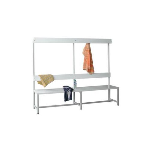 Umkleidebank,HxLxT 1600x2000x400mm,Kunststoffleisten weiß,Gestell RAL7035