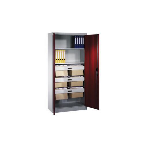 Aktenschrank, HxBxT 1950x930x400mm, Korpus RAL7021, Front RAL3003