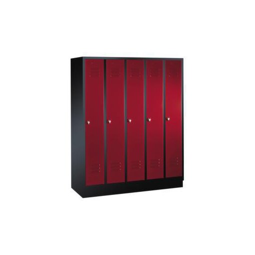 Abteilschrank,HxBxT 1800x1480x500mm,5 Abt.,Korpus RAL7021,Front RAL3003