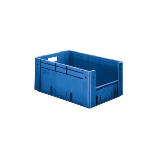 Euronorm-Stapelbehälter,HxLxB 270x600x400mm,50l,PP,blau,Wände geschlossen