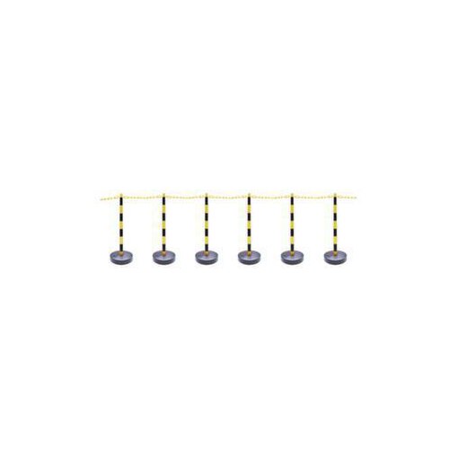 Kettenständer-Set, 6 Ständer, 10m Kette, Pfosten HxØ 870x40mm, L 10m