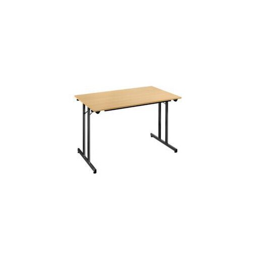 Klapptisch,HxBxT 740x1200x600mm,rechteckig,T-Fuß schwarz,Vierkantrohr