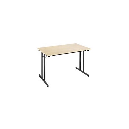 Klapptisch,HxBxT 740x1200x800mm,rechteckig,T-Fuß schwarz,Vierkantrohr