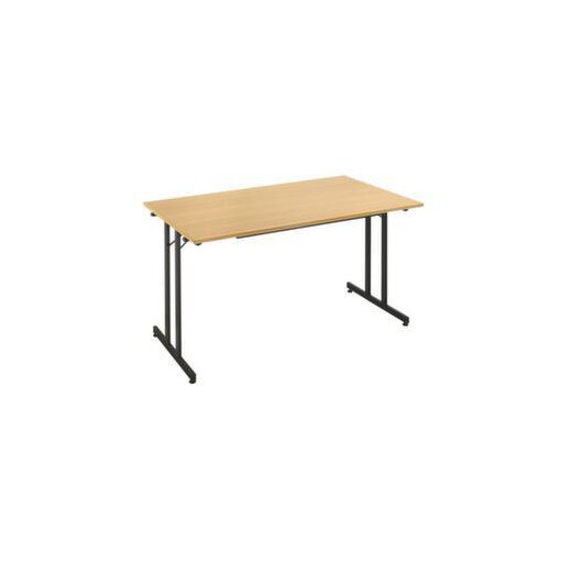 Klapptisch,HxBxT 740x1400x700mm,rechteckig,T-Fuß schwarz,Vierkantrohr