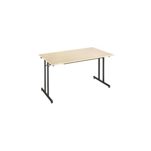 Klapptisch,HxBxT 740x1400x800mm,rechteckig,T-Fuß schwarz,Vierkantrohr