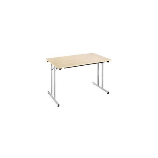 Klapptisch,HxBxT 740x1200x600mm,rechteckig,T-Fuß alusilber,Vierkantrohr