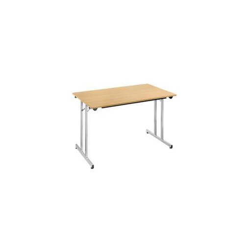 Klapptisch,HxBxT 740x1200x800mm,rechteckig,T-Fuß alusilber,Vierkantrohr