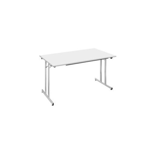 Klapptisch,HxBxT 740x1400x800mm,rechteckig,T-Fuß alusilber,Vierkantrohr