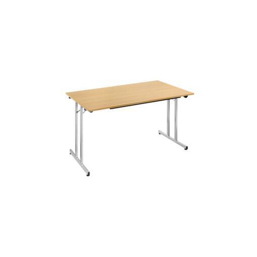 Klapptisch,HxBxT 740x1400x700mm,rechteckig,T-Fuß alusilber,Vierkantrohr