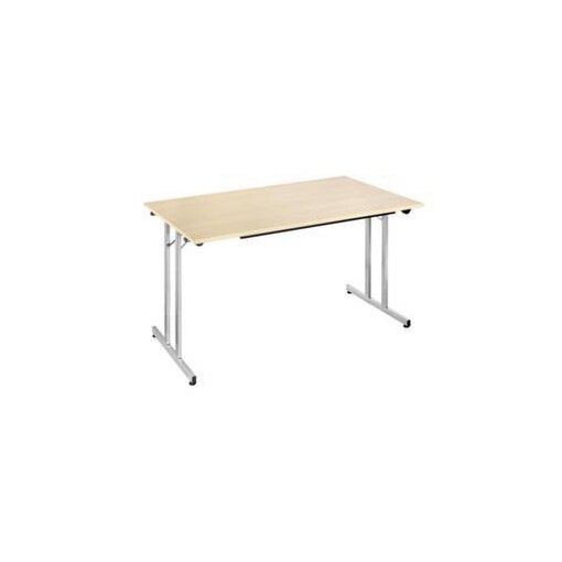 Klapptisch,HxBxT 740x1400x700mm,rechteckig,T-Fuß alusilber,Vierkantrohr