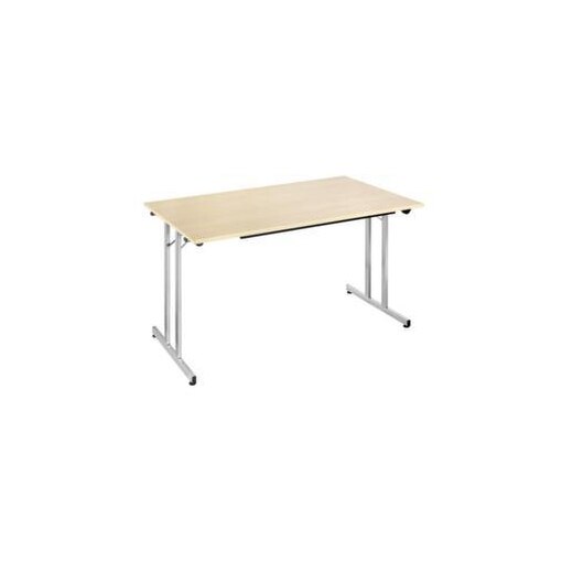 Klapptisch,HxBxT 740x1600x800mm,rechteckig,T-Fuß alusilber,Vierkantrohr