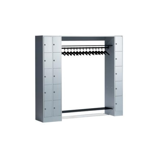 Schließfach-Garderobe,HxBxT 1950x2100x480mm,Korpus RAL7021,Front RAL7016