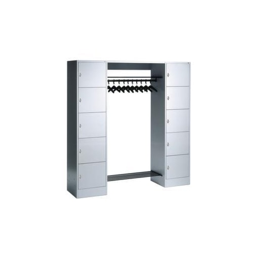 Schließfach-Garderobe,HxBxT 1950x1870x480mm,Korpus RAL7035,Front RAL7016