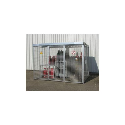 Gasflaschen-Depot,f. 16xØ 230mm Flasche,HxBxT 2190x1085x1085mm,m. Dach