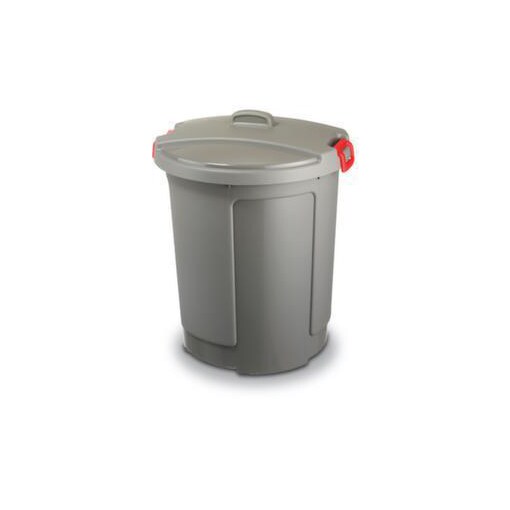 Abfallbehälter, HxØ 640x390-490mm, Korpus PP grau, Deckel PE grau