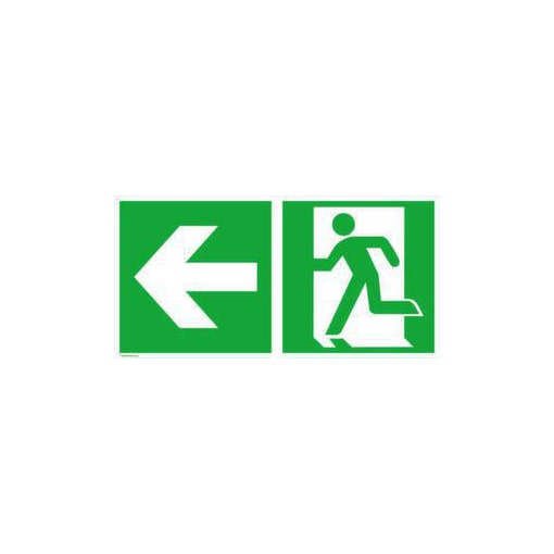 Fluchtwegschild, Notausgang links, Pfeil links, Aufkleber, Folie
